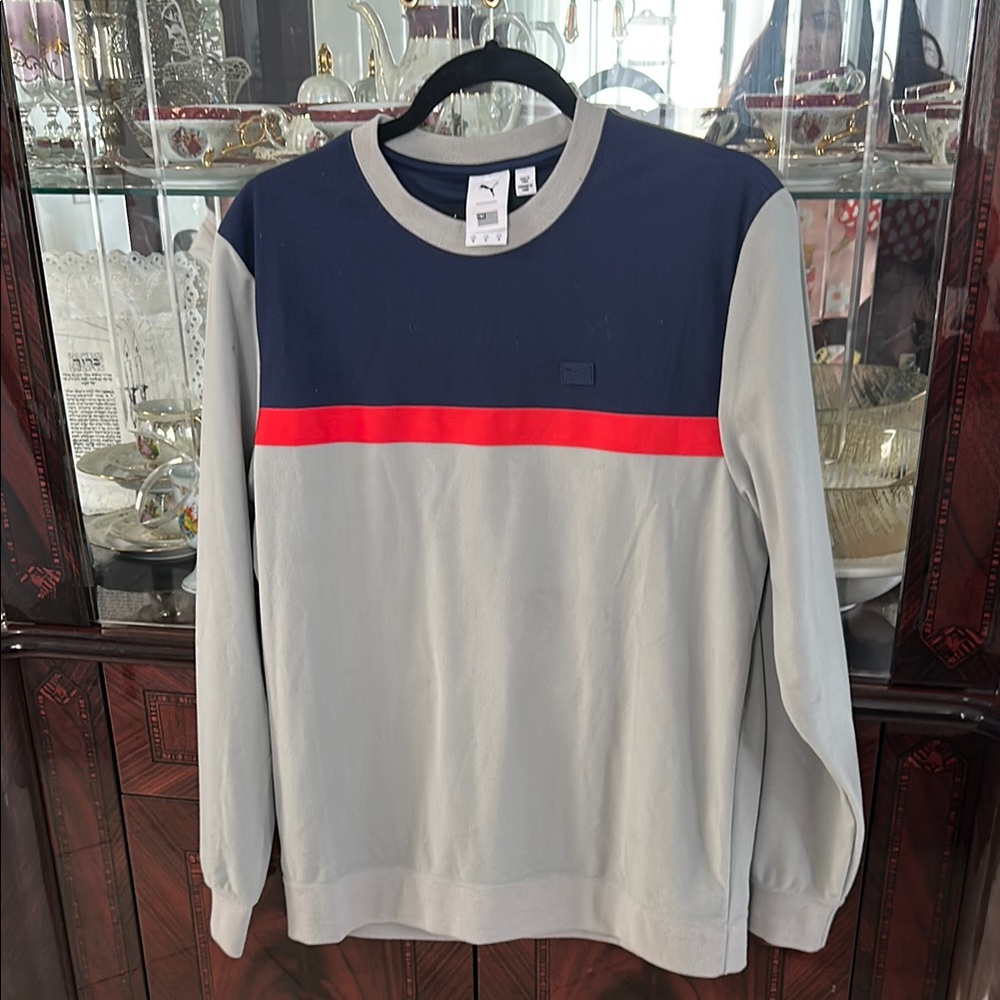 Puma TMC  Gray and Blue Crewneck Sweater